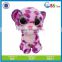 Stuffed soft material colorful cat doll plush big eyes animal kids toy