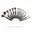 Hot Sell Professional Bamboo Handle High-quality 15PCS Real Goats Hair Makeup Brush Set With Pouch