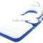 Inflatable folding lounge with transparent top and colorful I beam construction
