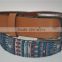 2016 national style print boy's men's wholesale pu hand stitch belt