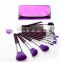 16 Pcs Professional Makeup Brush sets cosmetic brushes kit + Purple Leather Case,