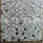 Crystal glass ,stone and metal mixed style cube 3d mosaic tile