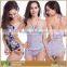 Womens Floral Printed Spandex Nylon Beach Tankini Swimsuit