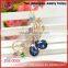 Fancy Blue Crystal Gold Plated Flower Brooch Pins for Lady