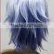 Blue short hair wig 150% density european hair full lace kinky straight wig