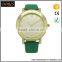 Top brand leather band quartz stainless steel back mens watch