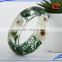 2016 wholesale pressed flower bangle resin bangles with real flower