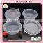 plastic round food container microwave 3 compartment container