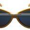 Best sale customizable cat eye round polarized lens vintage bamboo and wood sunglasses handmade wholesale in china