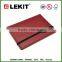 Faux leather notebook cover with embossed logo and elastic band closure
