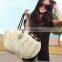 Celebrity Coconut Button Straw Crochet Bucket Tote Bags (LCHHB113)
