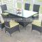 C829 Outdoor and indoor cane Furniture Dining Set table and chair