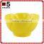 4.5"yellow color flower shape custom ceramic soup bowl