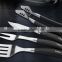 High Quality BBQ Tools 4 pcs Spatula, Tongs, Fork and Knife Outdoor Barbeque Tool Set BBQ Grill Accessories set