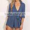 shirt collar waist tie belt wrap playsuit jumpsuit for women sexy women rompers