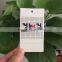 2017 high quality custom white cardboard paper hang tags for garments