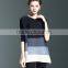 Custom fashion lady three colors matching loose pleated dress