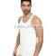 Mens plain white custom gym singlets for mens