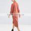 Casual Midi Shirt Dress/Concealed button placket Casual Dress/Woven Fabric Chest Pocket Dress