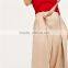 Custom design comfortable slacks for women with pleated elastic waistband