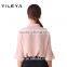 Cute Lace Designed Pink 2015 New Design Chiffon Lady Blouse/woman Blouse