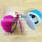 Super 8CM Soft Rex Rabbit Fur Ball Double Mirror Leather Rope Car Keychain Makeup Folding Mirror Bag Pendant