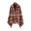 Shawls&Scarves Two Usage Tartan Fringe on the Botton Winter Warmer Tartan Scarf Trendy Fashion