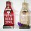 Custom Pub Restaurant Decorative Wooden wall mount bottle opener with Cap Holder