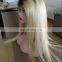 180% density chinese hair blonde full lace wig dark roots