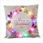 Christmas Lighting LED Throw Pillowcase Cover Cushion Printed Nonwoven Square Home Flashing home throw pillow covers 45x45cm