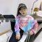 2020 autumn new girls' tie-dye sweater Korean casual short round neck pullover T-shirt top