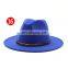 autumn and winter woolen jazz hat British classic flat hat European and American men women fedora hats flat-brimmed fashion cap
