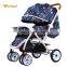 aluminum frame good quality vogue baby stroller with transparent wheels