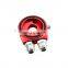 Oil cooler sandwich adapter plate with thermostat and adapter thread AN8 3/4-16UNF M20x1.5