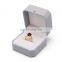 New Arrival Octagonal Shape Light Gray Pu Leather Ring Box