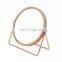 New Design Household Double Sided Bamboo Makeup Mirror Electroplating Frame Table Round Vanity Mirror