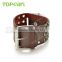 Mens Iron Cross with Skull Dial Brown Leather Quartz Punk Watch LVB230
