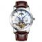 Ailang 2606 Men Automatic Mechanical Movement Leather Sports Wristwatch Alloy Case Moon Phase Calendar Tourbillon Watches