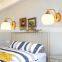 2 Head Classic simple glass cover led Wall Light for home Hotel Decorative Luxury simple glass bedside wall lamp