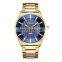 CURREN Top Brand Men's Watch Solid Steel Band Week Calendar Watch Quartz Men's Gold Watch