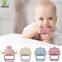 Sensory Wooden Teether Silicone Baby Autism Kids Chewable Sensory Toys Cute Bear Silicone Baby Gloves Teether