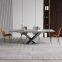 Luxury Design Steel Sintered Stone Extention Dining Table Rectangular Modern Dining Table