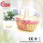 arts and crafts,craft, wicker basket with liner,handle and foldable lid