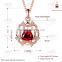 female necklace jewelry / red pendant necklace jewelry / 18k gold plated necklace
