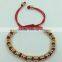 2015 latest fashion top leave 316 stainless steel beads braid bracelet