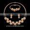 Fashion Charm Gold Stainless Steel High Quality Steel Wire Necklace Earrings Bracelet Jewelry Sets