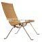 Modern Style Stainless Steel Home or Garden Lounge Chair with PE Rattan Support