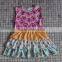 New style infant girl's cotton ruffle floral print little kids romper for wholesale