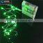 Remote control led mini copper wire string lights green color
