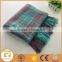 Wholesale 100% Acrylic woven heavy plaid fringed throw blanket